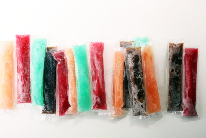 Colorful frozen fruit bar ice pops royalty free stock image
