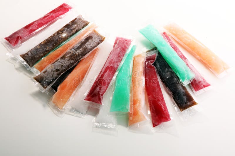 Colorful frozen fruit bar ice pops royalty free stock photo