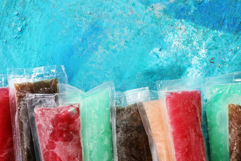 Colorful frozen fruit bar ice pops royalty free stock images