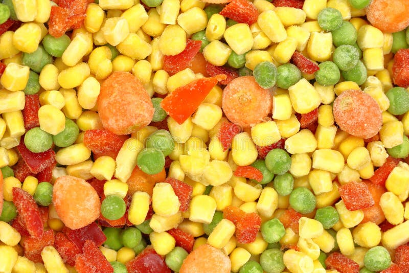 Colorful frozen mixed vegetables royalty free stock image