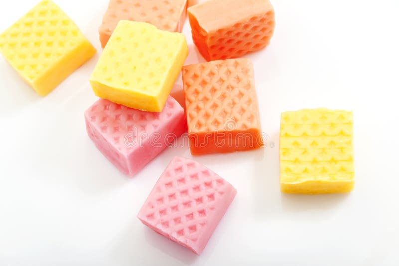 Caramel candy closeup stock photo. Image of soft, macro 49612008