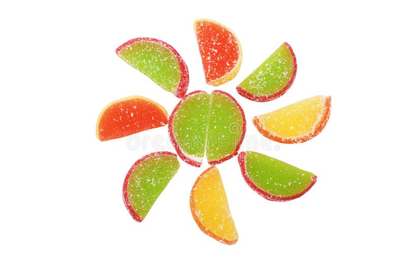 Colorful fruit jelly slices