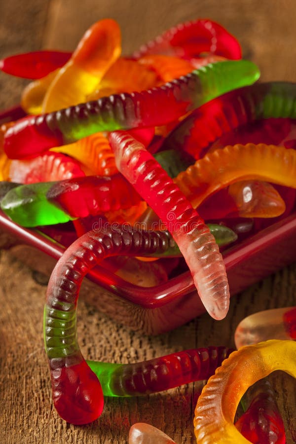 Colorful Fruity Gummy Worm Candy