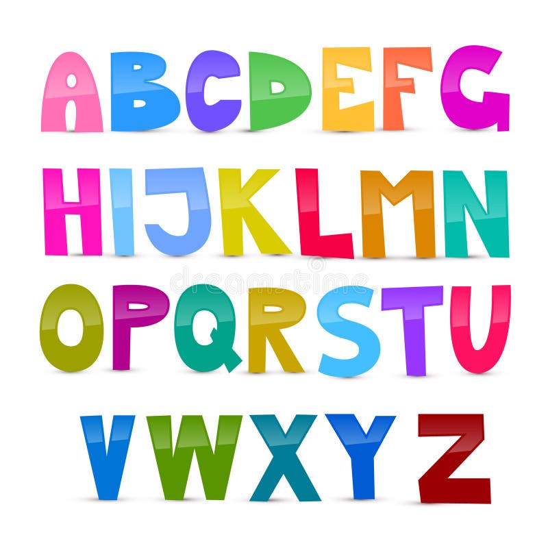 Colorful Funny Alphabet Set vector illustration