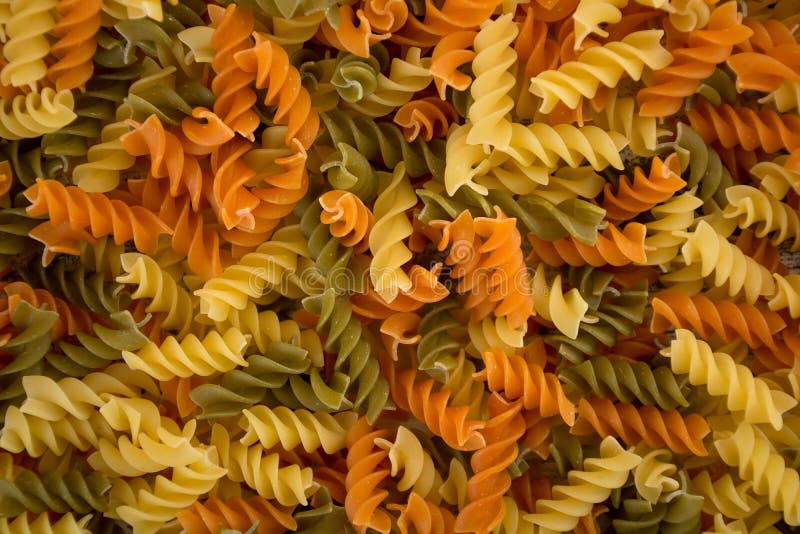 Colorful fusilli pasta stock photo. Image of italian 90854766