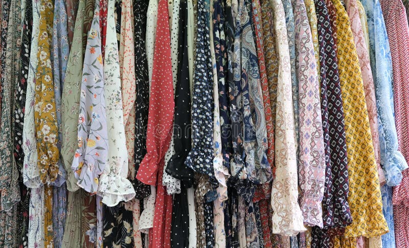 Colorful Garments on Hangers Stock Image - Image of market, fashion ...