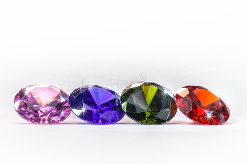 colorful gems on white background royalty free stock photos