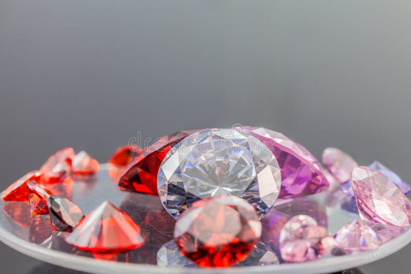 colorful gems on white background stock image