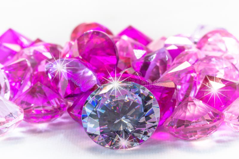 colorful gems on white background stock photography