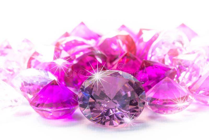 colorful gems on white background stock images