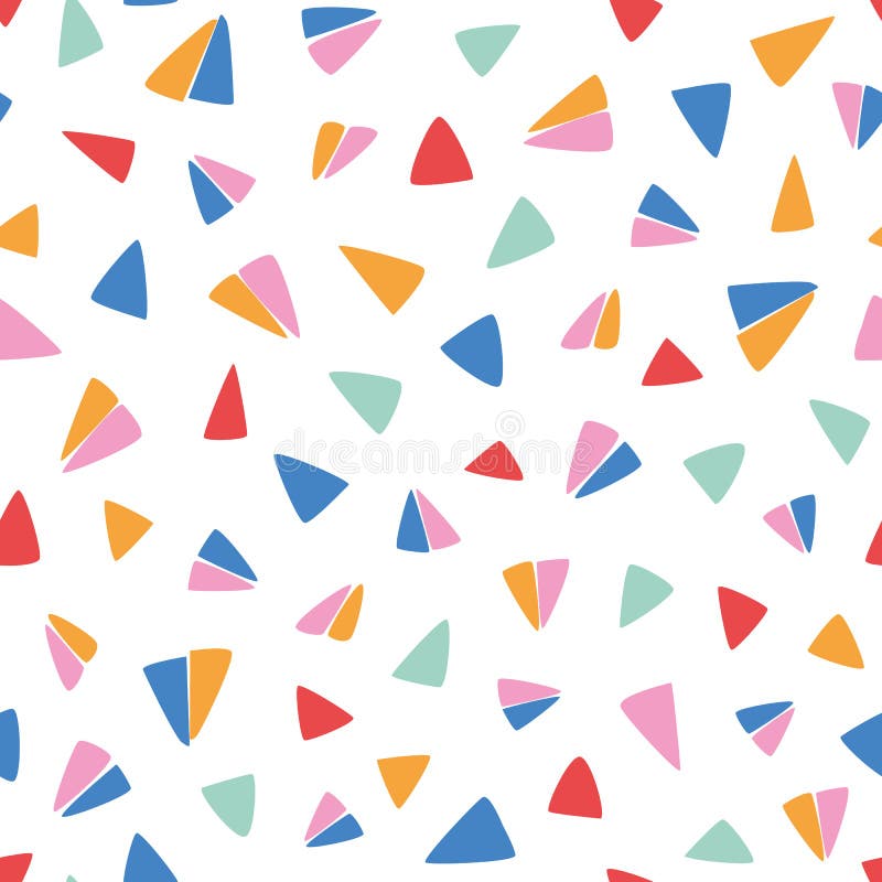 Colorful Geometric Pattern with Flying Paper Plane Like Doodle ...