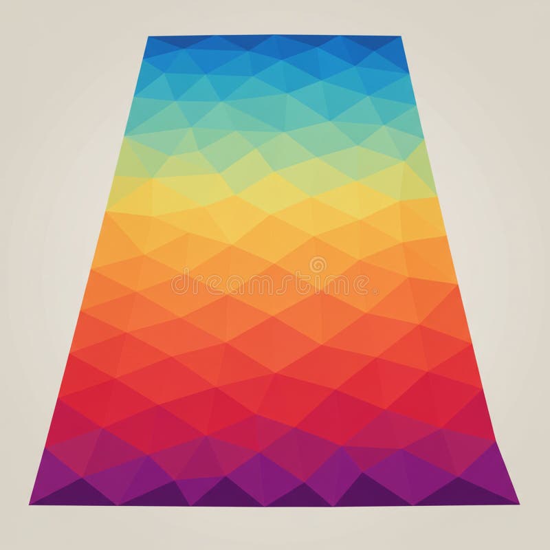 A colorful geometric pattern with a trapezoid shape featuring a gradient transitioning royalty free illustration