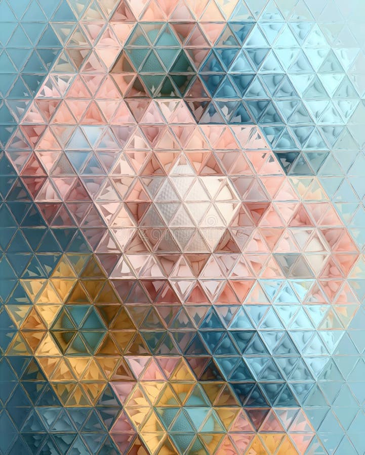 A colorful geometric pattern with the word love on it. stock illustration