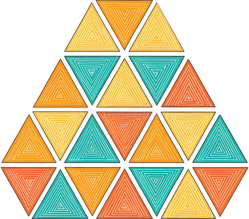 Colorful geometric patterns creating vibrant abstract visual designs for modern art. stock illustration