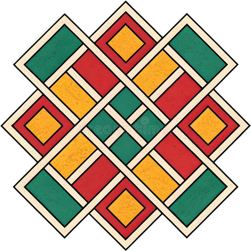 Colorful geometric patterns creating vibrant abstract visual designs for modern art. stock illustration