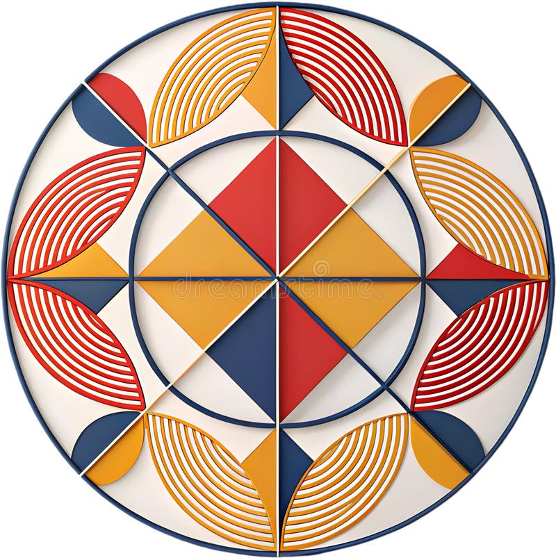 Colorful geometric patterns creating vibrant abstract visual designs for modern art. stock illustration
