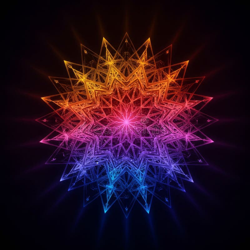 Colorful Ggloing Abstract Geometric Patroon stock illustratie