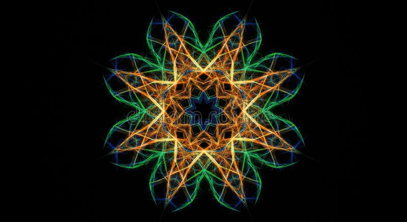 Kleurrijk Gloeiend Abstract Mandala Ontwerp stock illustratie