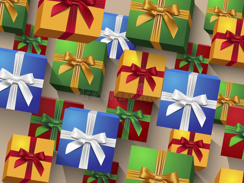 Colorful Gift Boxes with Bows Stock Vector Illustration of caution