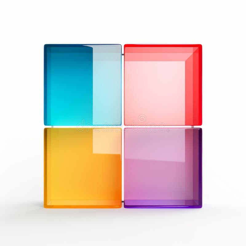 Colorful Glass Blocks Minimalist Graphic Design With Symmetric