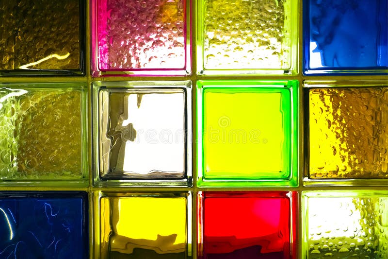 Colored glass blocks. Colorful glass blocks panel for background pattern. royalty free stock photo Colored glass blocks. Colorful glass blocks panel for background pattern. royalty free stock photo