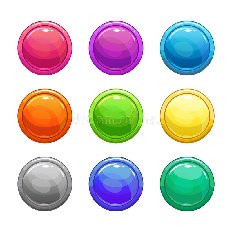 Butoane colorate lucioase rotunde stock illustration