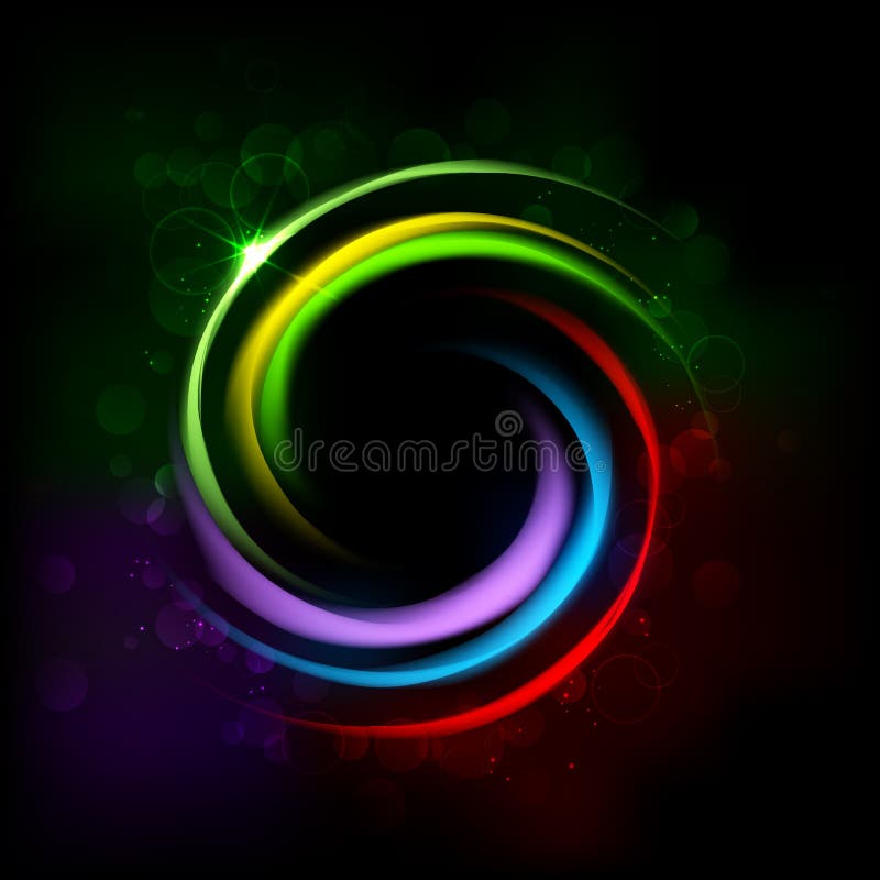 Colorful Glowing CIrcle stock illustration