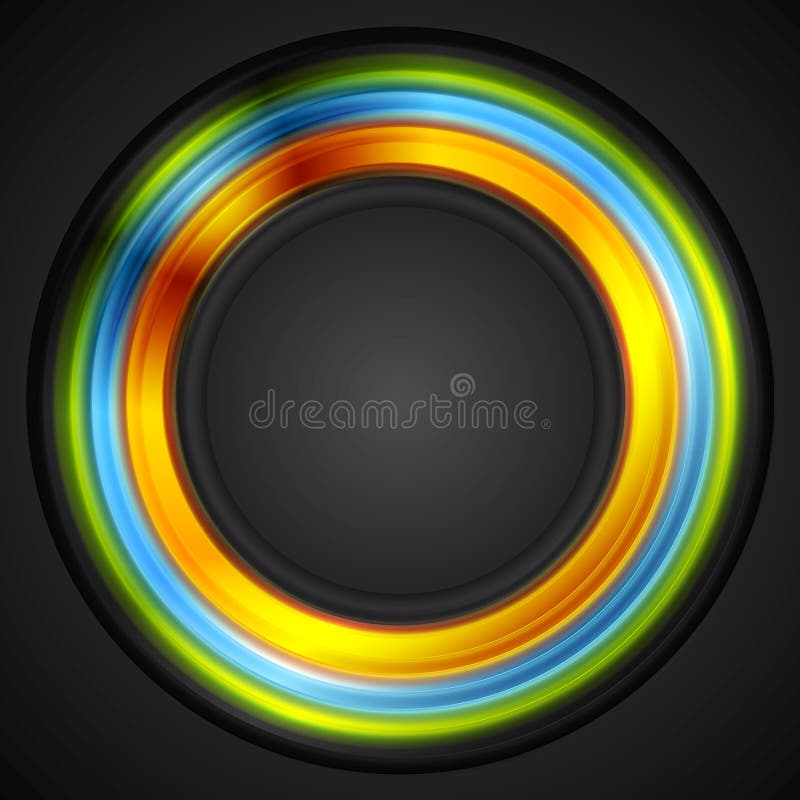 Colorful glowing circle vector logo vector illustration