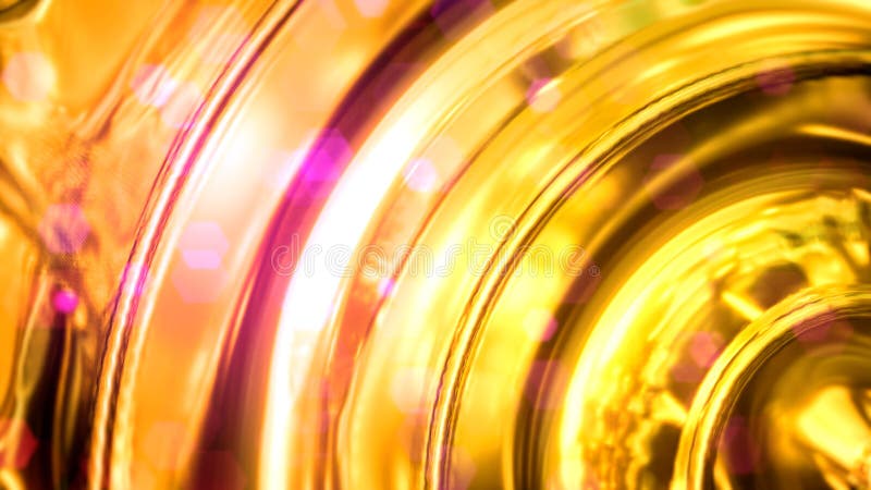 Colorful golden orange disco style fashion loop pattern - abstract 3D rendering stock illustration