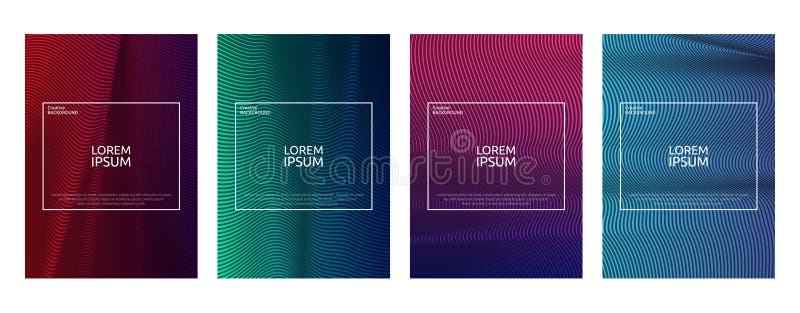 Colorful Gradient Minimal Geometric Line Pattern Background Cover