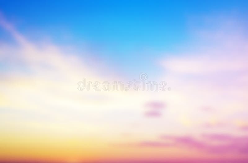 Colorful Gradient Sky at Summer, Pastel Tones of Beautiful Sunset Stock ...