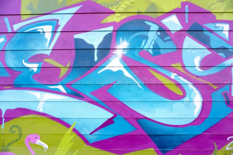 Colorful Graffiti on a Brick Wall Editorial Stock Image Image of