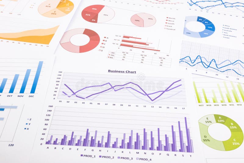 Colorful graphs, data analysis, marketing research and annual re royalty free stock photo