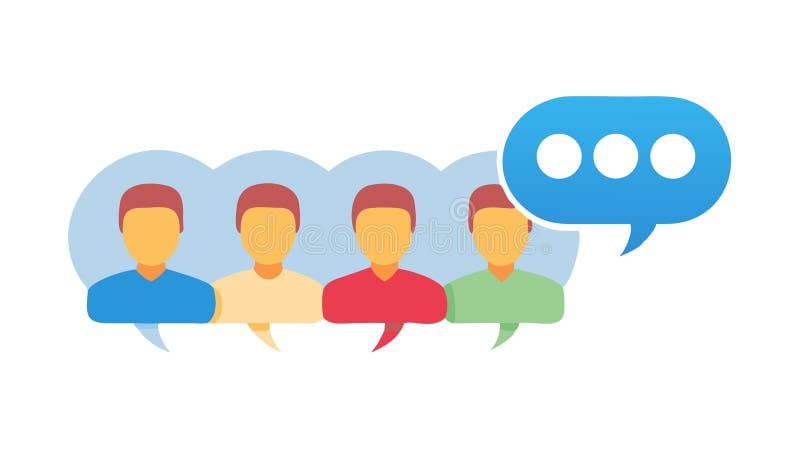 Colorful Group Chat Icon, Team Communication Symbol, vector design Generative AI royalty free illustration