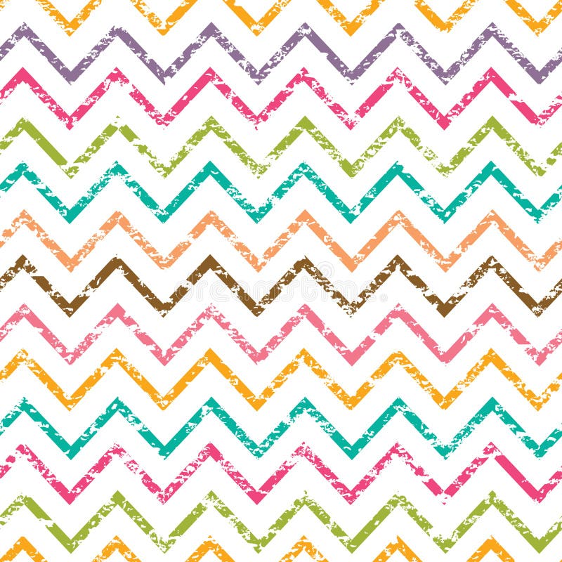 Colorful grunge chevron seamless pattern stock illustration