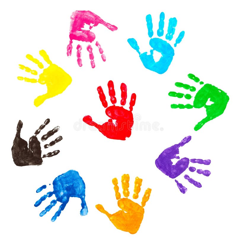 Colorful hand prints royalty free stock images Colorful hand prints royalty free stock images