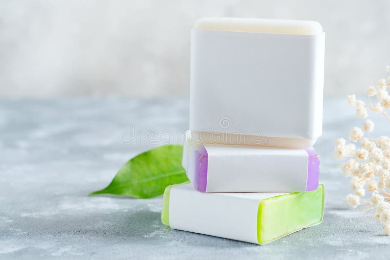 Download Colorful Handmade Herbal Natural Soap Bar From Organic Plant And Ingredients With Mock-up Paper ...