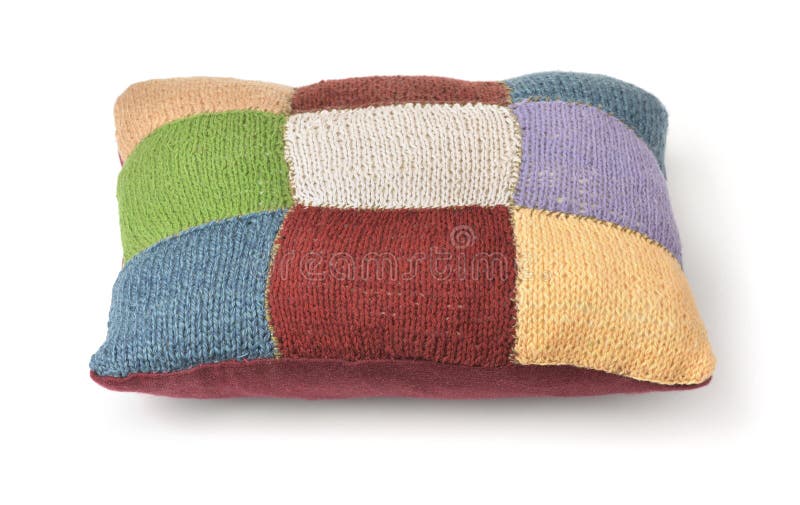 Colorful Handmade Knitted Pillow Stock Photo Image of design