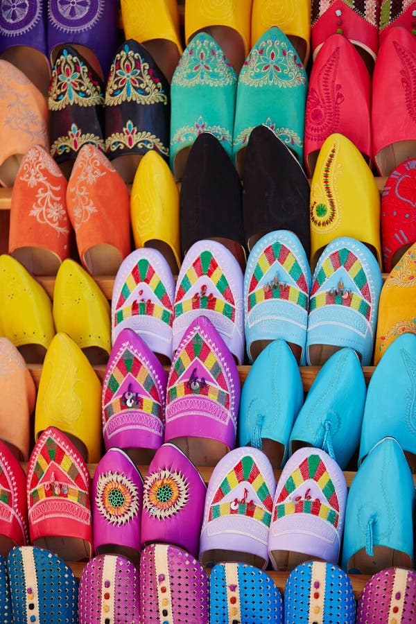 Colorful handmade leather slippers