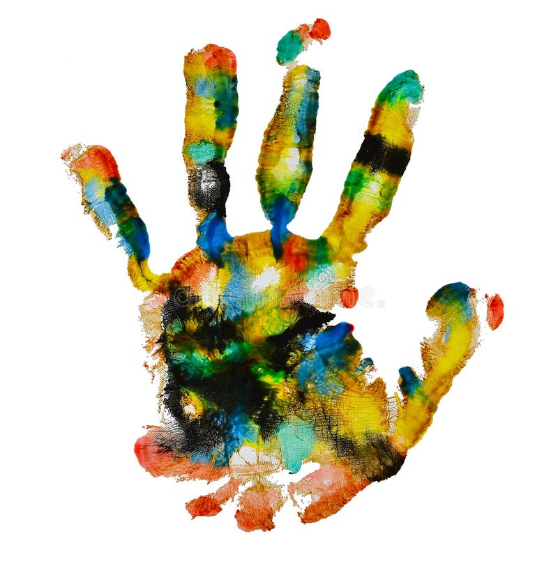 Colorful handprint stock illustration. Illustration of hand 30691843
