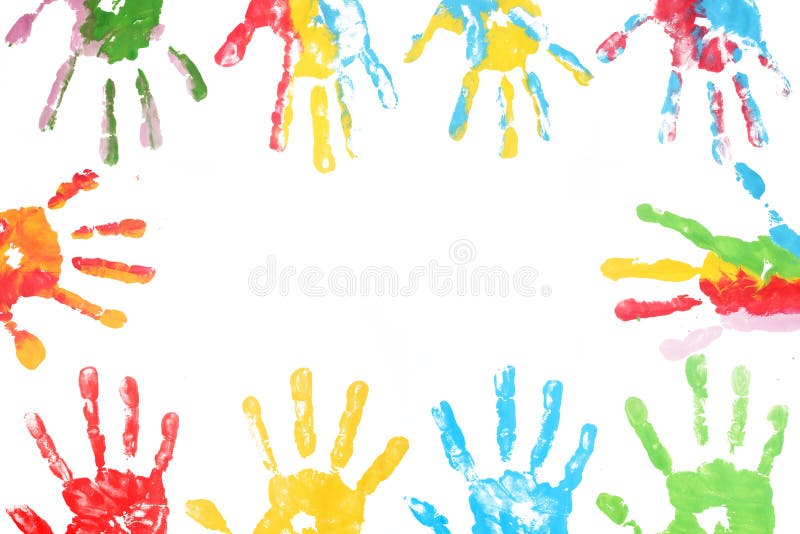 Colorful hands child printed