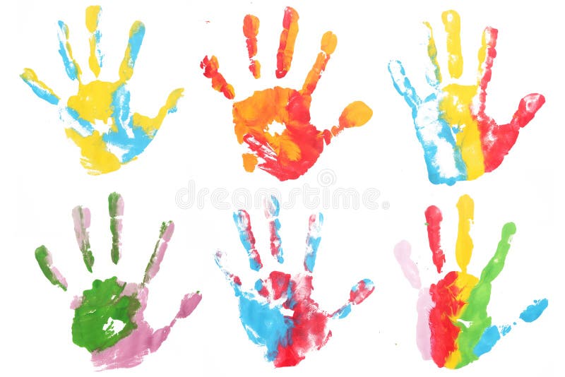 Colorful hands child printed