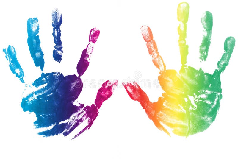 Colorful hands child printed