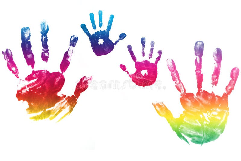 Colorful hands child printed