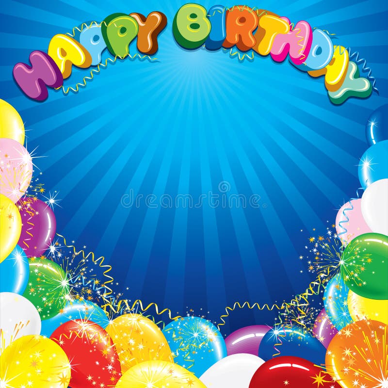 Colorful Happy Birthday Background Template Stock Vector - Illustration ...