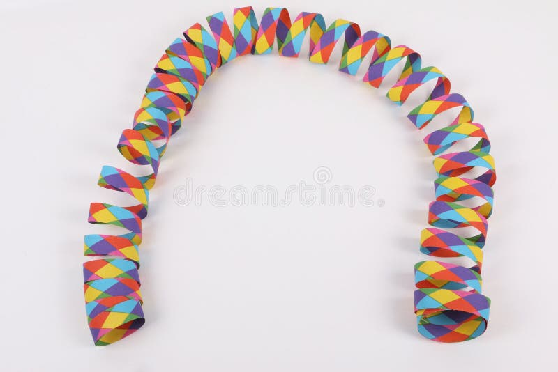 Colorful paper streamers in the studio stock photos Colorful paper streamers in the studio stock photos