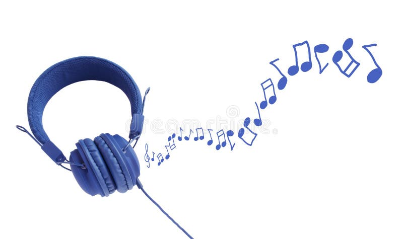 Stylish colorful headphones and notes. Colorful musical notes stock images, royalty-free photos and pictures