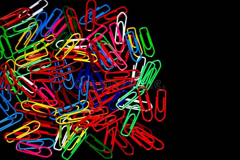 Colorful heap of paper clips