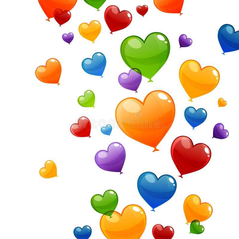 Colorful Heart Balloons stock illustration. Illustration of birthday ...