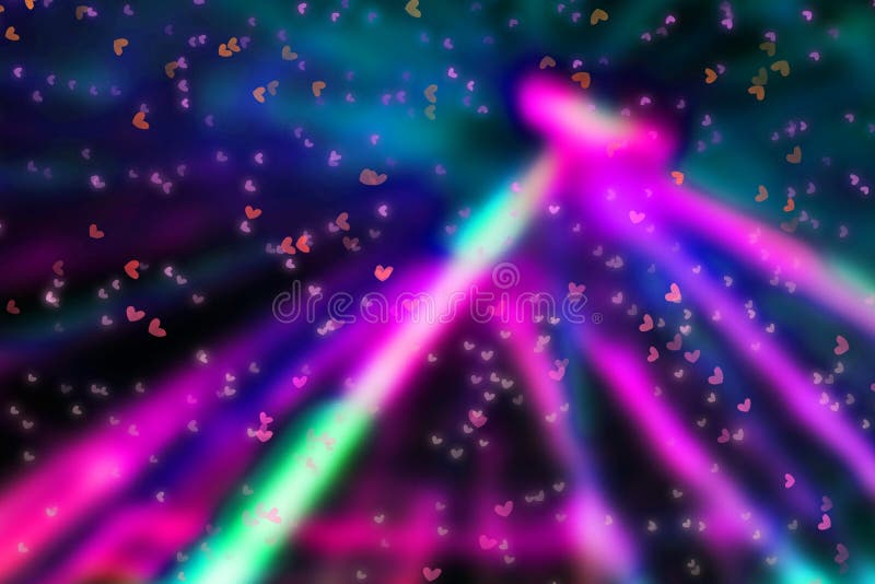 Colorful Heart Blur Magic Particles Isolated Effect Abstract Glitter on